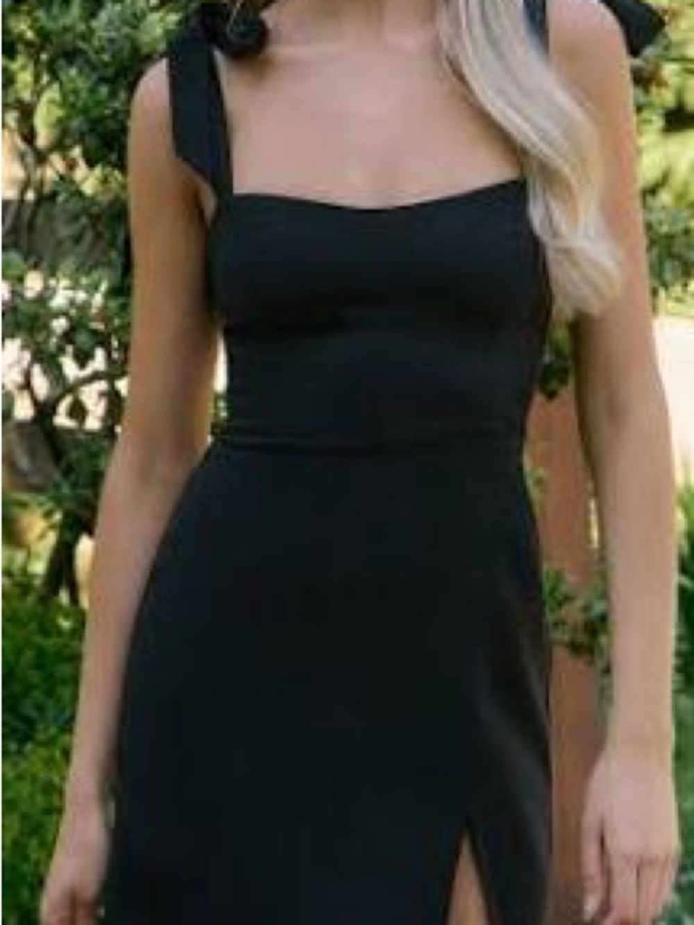 Park & Fifth Black Mini Dress with Shoulder Ties